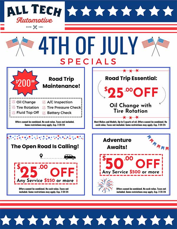 4th July Offers | All Tech Automotive- West Centre Ave